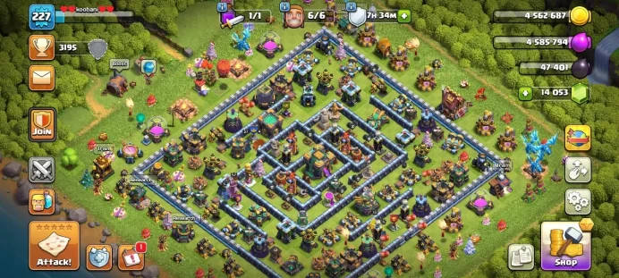 TH 14 / LeveL 227 / Gems 14053 / Heroes (78 78 51 52 27) / CN 500 / cod 105