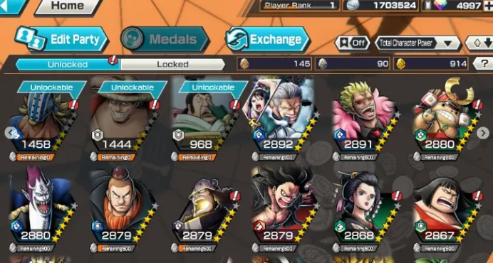 Android Only 4 Monkey D.Garp+Shanks][5000+ Gems][900+ GF][60+ 4-5][Automatic Delivery]