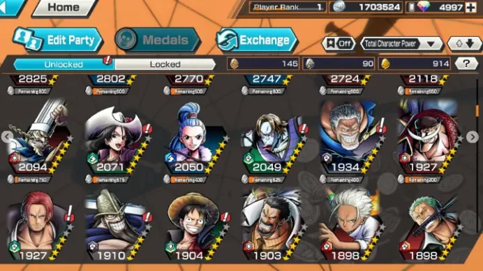 Android Only 4 Monkey D.Garp+Shanks][5000+ Gems][900+ GF][60+ 4-5][Automatic Delivery]