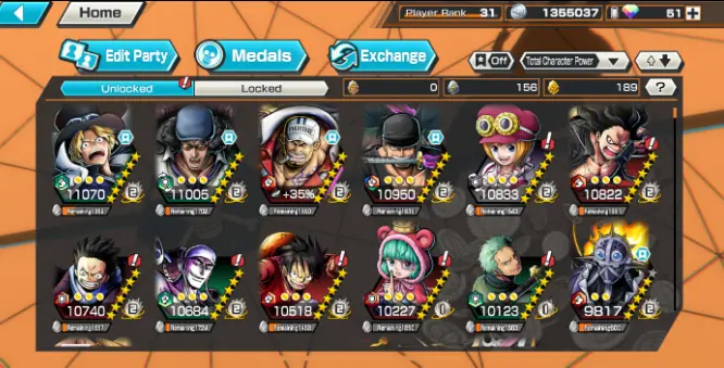 HB9 4 Ex Meta Max Sabo Max Power 11K Kuzan Max Power 11K Akainu Max Shanks Max Support 151 Good Medal Many Medal Material iOS & Android B78