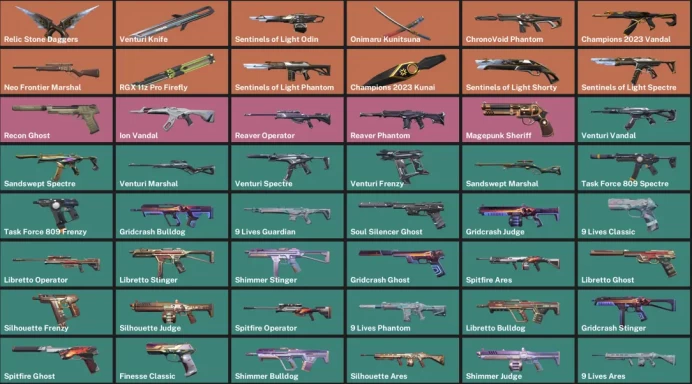 [EU] 48 Skins | 5 Knife | Full Acces | Champions 2023 Vandal + Champions 2023 Kunai + RGX 11z Pro Firefly + Relic Stone Daggers |