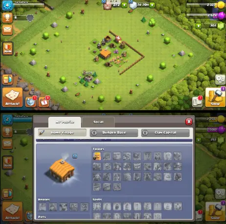 Level 04 Gems 302 Fully Fresh and New CoC Account.