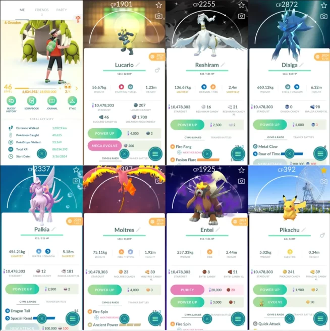 1746 LV46 Shiny Rare Reshiram BG Spacial Rend Roar of Time Shiny: Mega Lucario, Necrozma, moltres, shadow entei, shadow ho-oh