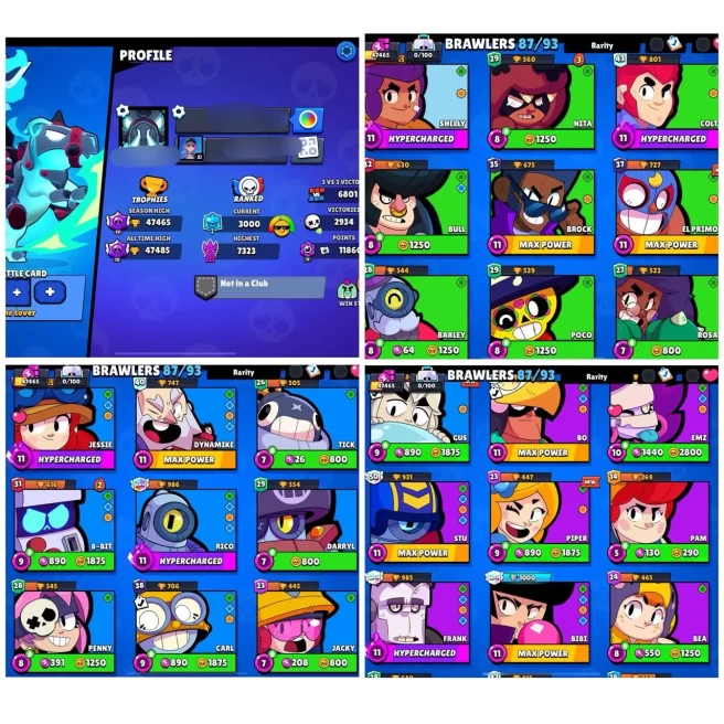 [LIFETIME WARRANTY] 47K TROPHY | 87 BRAWLER | 27 MAX | 9 HYPER | 240 SKINS | INSTANT DELIVERY | LIFETIME WARRANTY