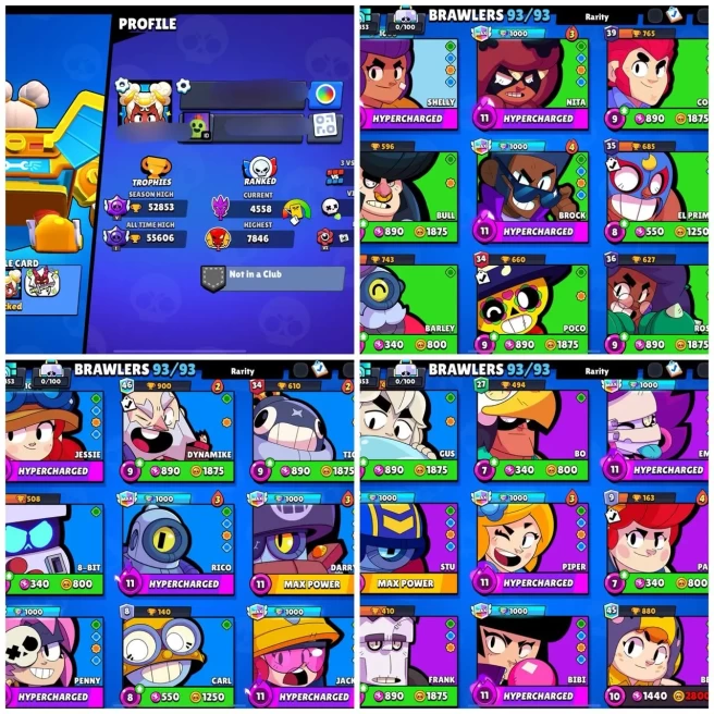 [LIFETIME WARRANTY] 53K TROPHY | 93 BRAWLER | 34 MAX | 28 HYPER | 222 SKINS | INSTANT DELIVERY | LIFETIME WARRANTY 