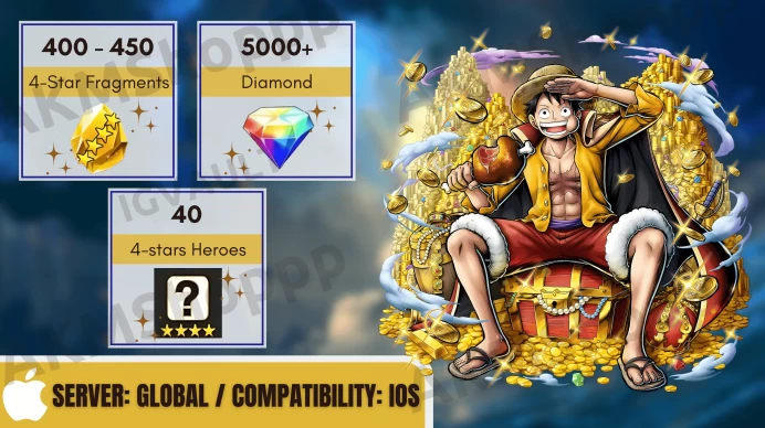 [IOS Global] 5000 Diamonds ◈ 400-450 4 Stars Fragment ◈ 40 Random [4 Stars Hero] ◈ Instant Delivery #AB2