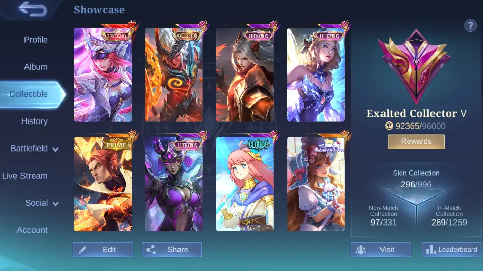 Freya Legend, KarinaKOF, YZ Prime, Floryn Sanrio, 2 CC (Nata,Khufra), 4 LB & ETC|Take Email|Check SS(MLBB1338)