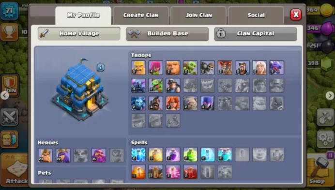 TH12 LVL 71 23-22-15 398 GEMS INSTANT DELIVERY FULL ACCESS CS286
