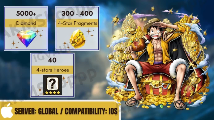 [IOS Global] 5000 Diamonds ◈ 300-400 4 Stars Fragment ◈ 40 Random [4 Stars Hero] ◈ Instant Delivery #AB7