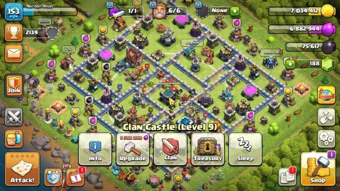 TH 9 - BH 10 | Lvl 153 |Thropy 2139| HH 7 |BK 61,AQ 68,MP 34,GW 40,CR 3|CN OFF|Protect Off|Take Mail|Check SS|(COC1209)