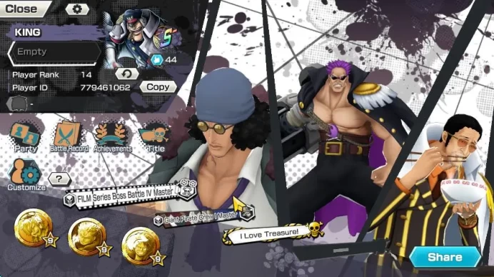 Global | 6 Meta Extreme (Borsalino,FilmZ Zephyr,Kaido,Olin,Kuzan,Charlotte Linlin,),Etc|Rank 14|Log Bandai|Check SS|(OPBR805)