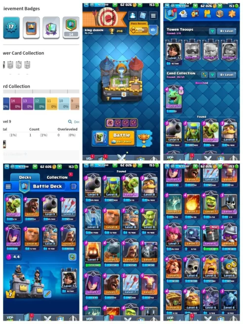 R63【KT 7_LVL 17】39/121 CARD FOUND▰5 EMOTES▰2.1K TROPHY▰NC 500▰153 GEMS▰62K GOLD▰LOW PRICE
