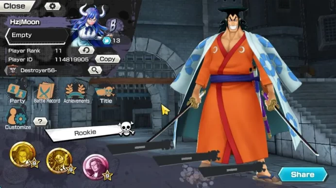 Global | 5 Meta Extreme [Shanks, Sakazuki, Kozuki Oden, Sabo, Kid and Law],Etc|Rank 11|Log Bandai|Check SS|(OPBR808)