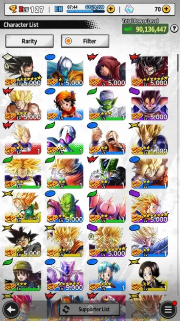 90M Total Power |LV 127| 4 UL + 6 LL|Meta SS4 Vegeta, SS Goku,  Omega Shenron, and ETC| Android | Check SS |(DBL750)