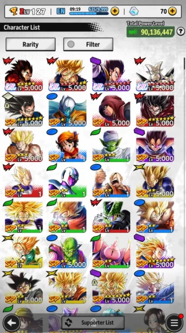 90M Total Power |LV 127| 4 UL + 6 LL|Meta SS4 Vegeta, SS Goku,  Omega Shenron, and ETC| Android | Check SS |(DBL750)