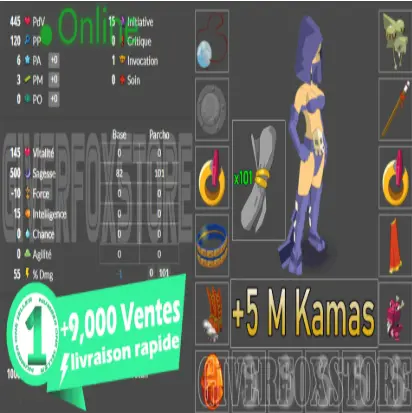 Boune>Pack Debutant Niveau 50-100 [ Full panoplie Sagesse + Parchemin 101 en sagesse + 5 M Kamas+ Cawotte 50 sagesse ] (Best buy)