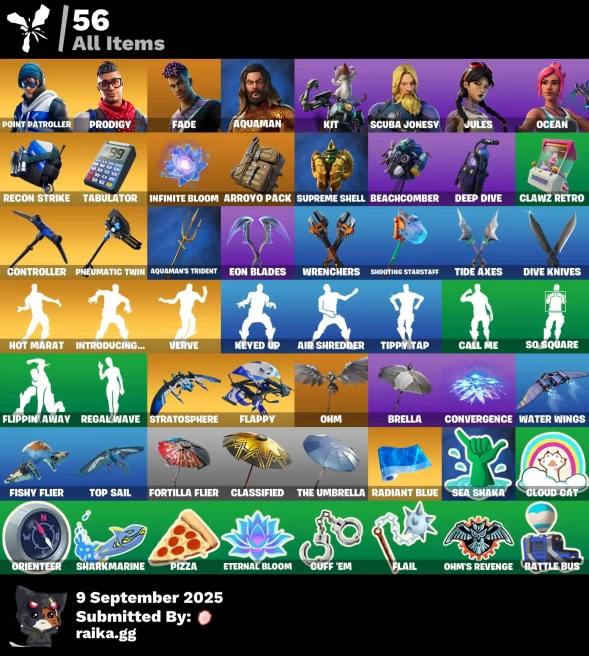 [PC/PSN/XBOX] 8 skins | Point Patroller | Prodigy | Fade | Aquaman | Kit | Scuba Jonesy | Jules | Ocean | Recon Strike | Tabulator