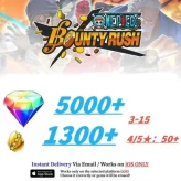 Global[IOS/Only][5000+RD][1300+GF]+50+ Random 4-5 Star Characters+Random 6 Star Character 3-15[Fast delivery] ONE PIECE Bounty Rush(255