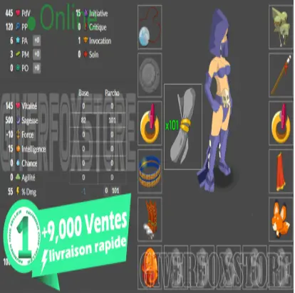 Boune>[ Panoplie Sagesse lvl 50 a 100 + Tifoux 55 sagesse + Dofus cawotte + 50 + Kit parchotage 101 Sagesse ] +BONUS (Best buy)