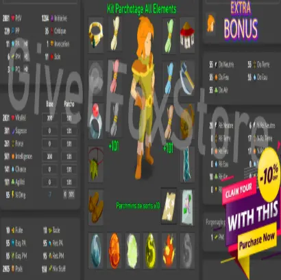 Boune>[ Panoplie intelligence 11 pa 6 pm , Pour Personnage lvl 160-180 ] - Livraison 5 Minutes