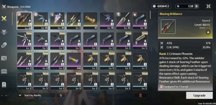 Top ACCOUNT - EU - Union 37 - +7 5Star Characters ( #Chongli #XiangliYao #Camellia #Calcharo #Verina #Jianxin #Encore- +3 5Star Weapons - [