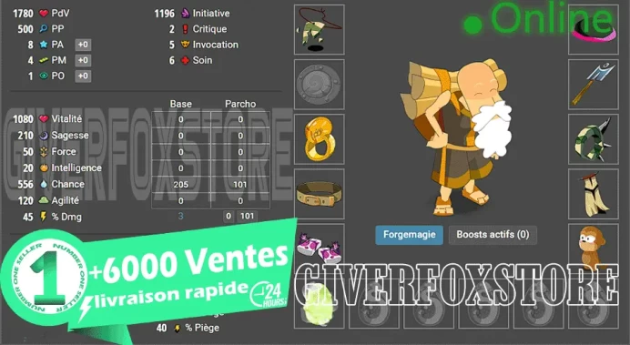 Boune>[Panoplie 500 prospection] + kaliptus 30pp , Nomoon 90  pp+5m kamas and More !!- (Best Buy)