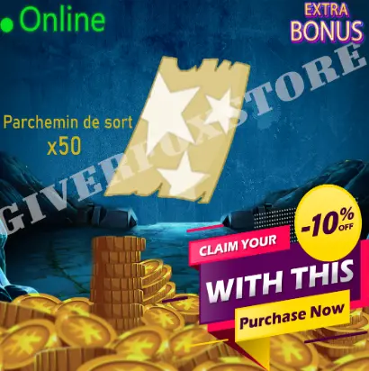 Boune>[ x50 Parchemin de sort ]+[pack parchot all +1m bonus- livraison 5 minutes (Best buy)