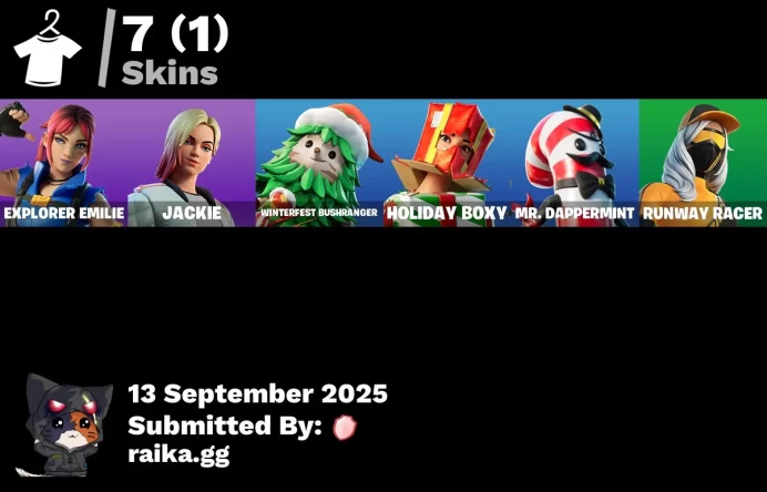 [PC/PSN/XBOX] 7 skins | Jackie | Explorer Emilie | Trailblazer Tai | Mr. Dappermint | Holiday Boxy | Winterfest Bushranger | Runway Racer