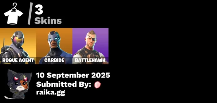 [PC/PSN/XBOX] 3 skins | Rogue Agent | Carbide | Battlehawk | Kata-Pack | Catalyst | Standard Issue | Clawz Retro | Secret Scimitars