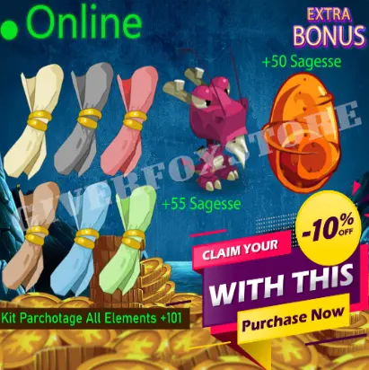 Boune>[ Kit Parchotage +101 tout les Elements ] + [ Dragoune rose +55 Sagesse ] + [ Dofus Cawotte +50 Sagesse ] +BONUS (Best buy)