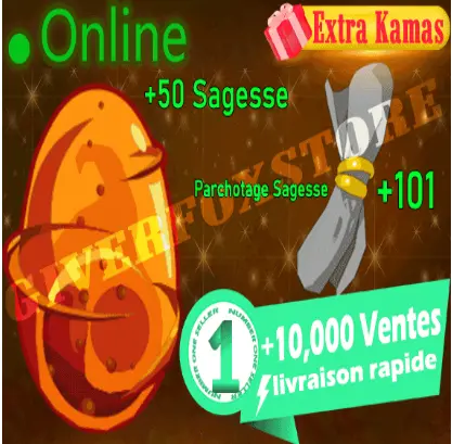 Boune>Pack : [ Dragoune Rose +55 Sagesse ] + [ Dofus Cawotte +50 Sagesse ] + [ Parchotage Sagesse +101 ] +kamas BONUS - Livraison 5 Minutes