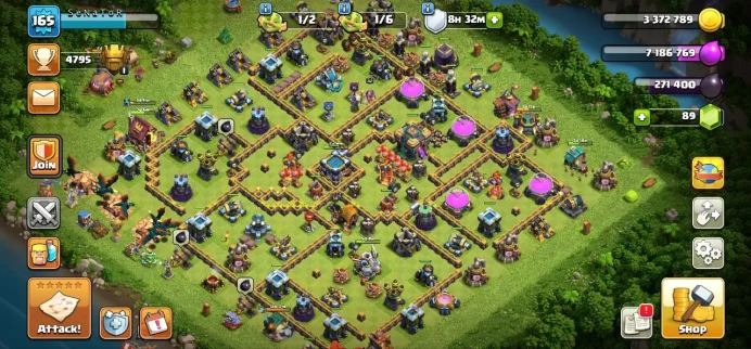 Th14 full max, 5 Equipment epic, Defense high level, Wall max, 500 Change name, 114 League medal, Magic item, Hero High level, Lifetime Warranty