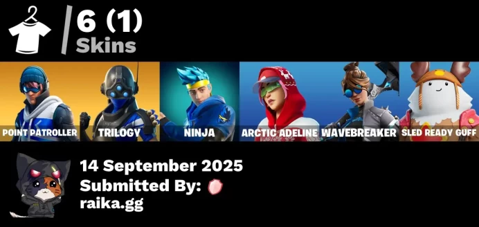 [PC/PSN/XBOX] 6 skins | Point Patroller | Trilogy | Ninja | Sled Ready Guff | Wavebreaker | Arctic Adeline | Reliant Blue | Recon Strike