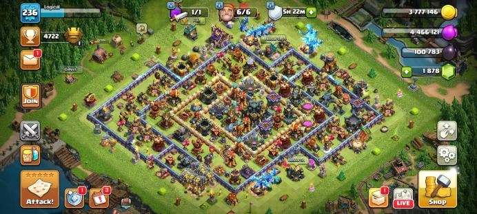 TH 17 | LVL 236 | 169 MEDAL LEAGUE | CHANGE NAME 500 G | 5500 STAR WARS| BK 95/AQ 100/MP 82/GW 73/RCH48