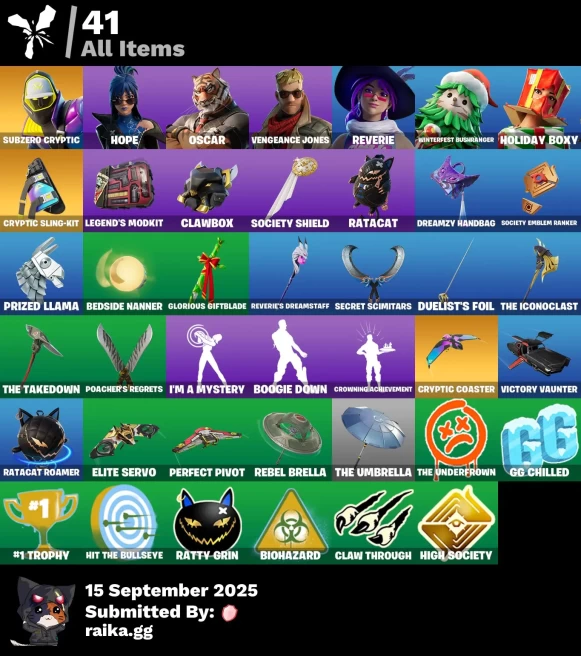 [PC/PSN/XBOX] 7 skins | Subzero Cryptic | Hope | Oscar | Vengeance Jones | Reverie | Winterfest Bushranger | Holiday Boxy | Cryptic Sling-kit