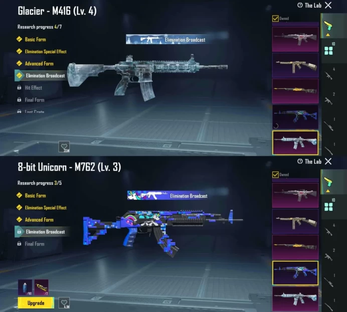 iOS Android - Level63 - M416 Glacier Kill - Skin High - M762 Unicorn - M24 pharaoh - 107UC - 2 Skin M416 - Code436