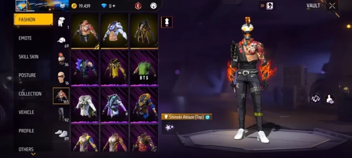 Lv 54 / 1 ARTIFACTS Gun / XM8 Lv4 / MYTHIC 22 / EPIC 39 / Clothes 165 / Pants 92 / Shoes 89 / cod 6