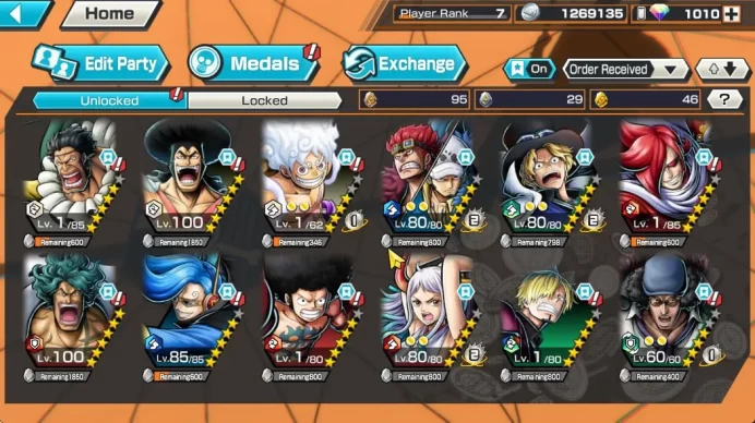 Global|5 META Extreme [The Four Emperors Luffy,Yamato,Kuzan,Kid and Law,Sabo],Etc|Rank 7|Log Bandai|Check SS|(OPBR860)