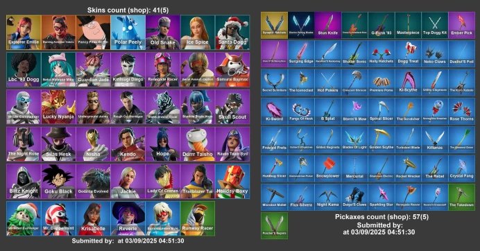 [Rent Cheap Accounts for 14 Days]41 skins | Explorer Emilie | Burning Ambition Valeria | Fancy Peter Griffin | Polar Peely|NIk127