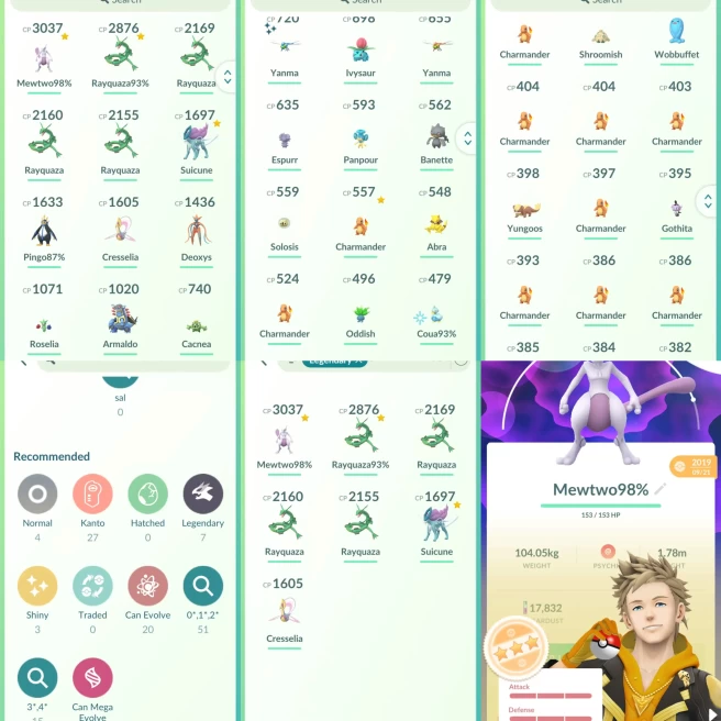 lvl22,have Legendary 98IV Mewtwo,4 Rayquaza Suicune Cresselia,some nice pokemons   N8935