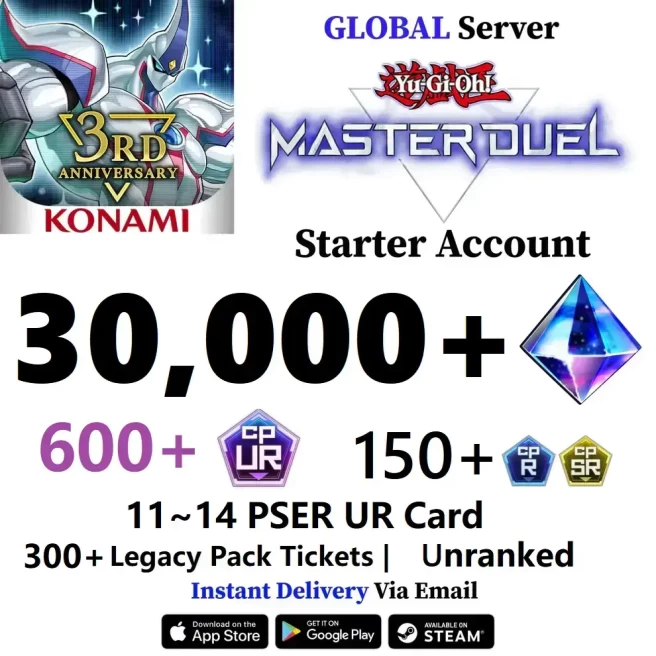 [Global] Starter Accounts with 30,000+ Gems & 600+ UR CP & 11~14 PSER URCard & 300+ Tickets & Unranked