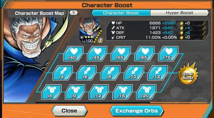 BR593-IOS+Android-Garp Full Boost+7 Ex Meta(Gear 5 v2+Kuzan+Lucci+Snake+Yamato Ace+Roger)+Good Medal+Support 138%+Luffy Black+Medal Set 3 Boa