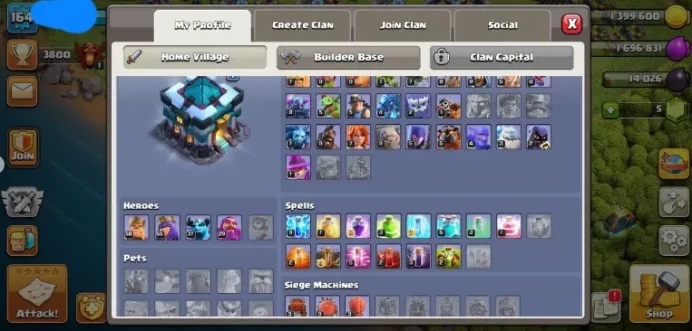 TH13 Level 164 BK 58- AQ 55- MP 37- GW 29 Gem 5 Code 1703 Secure account