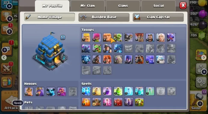 TH 12 | LVL 113 | BK 38 | AQ 40 | GW 22 | MP 23 | 720 GEMS | 1571 TROPHIES | #NCOC89