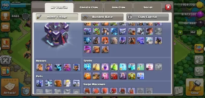 { #Best deal } !! TH15 GOLDEN WALLS || [ EXP LVL - 190 ] || 4 EPIC EQUIPMENTS || NC 1000 GEMS || CWL MEDELS || INSTANT DELIVERY