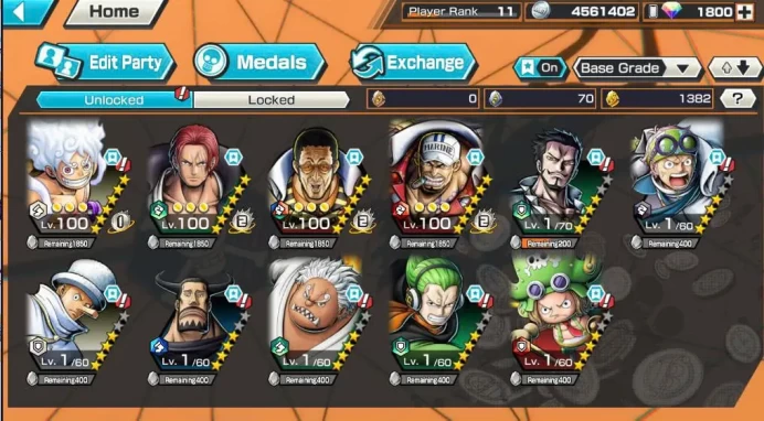 BR588-Android-1800 Diamonds+1.382 Frag+4 Ex Meta Max(Gear 5 v2+Kizaru+Akainu+Shank)+Ben Beckman Max+Sanji Max+Rayleigh Max+Soba Max+Yasopp+Koby