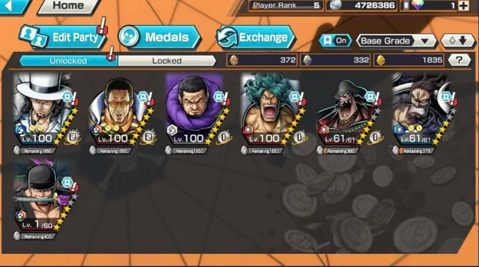 BR587-IOS+Android-6 Ex Meta(Gear 5 V2 Max+Kizaru Max+Zoro+Kaido+Black Beard)+1.835 Fragment+Solo Fresh+Issho Max+Aramaki Max+Donflamingo Max