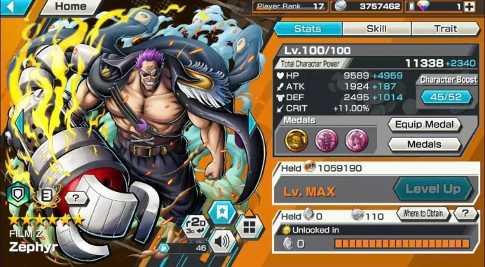 BR586-IOS+Android-Zephyr Boost 3+5 Ex(Kizaru Max+Lucci Max+Akainu Max+Kaido)+Good Medal+Nice Items+Kaku Max+Bluneo Max+Soba Max+Rayleigh Max