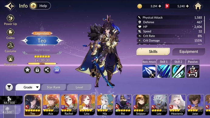 Global|Starter 5 Legendary(Teo*5,Lina*4,Ace,Nia,Rachel)|5.2K Ruby,3.2M Gold|Log Google|Android&IOS|Chek ss(SKR717)