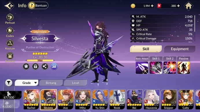 [Re;BIRTH] Global 6 Legendary (Miho*5,Silvesta*6,Rachel*6,Ace*4,Yu Shin*5,Rook)|Log Google|Check SS(SKR757)